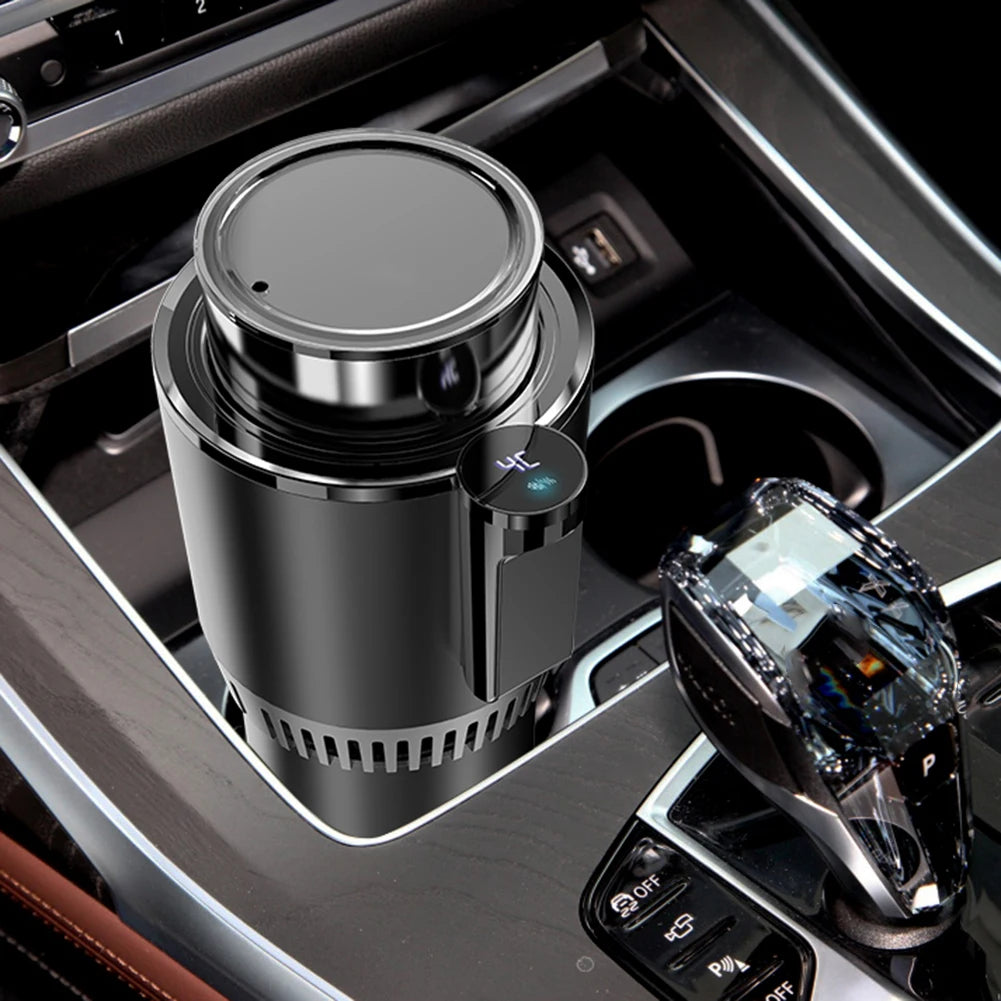 12V Car Heating Cooling Cup Digital Display 2 in 1 Car Smart Hot Cold Cup Drinks Holder Fast Refrigeration Heating Electric Cup